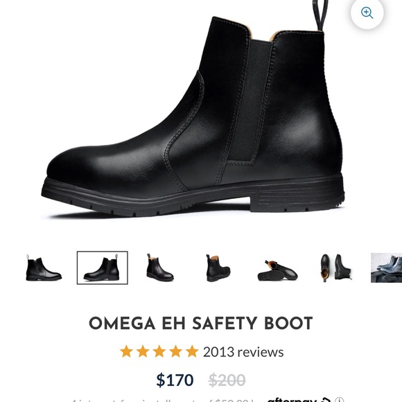 NWOT Elegant Black Leather Men's Boots - Picture 2 of 6